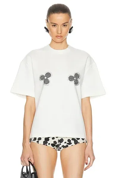 Area White Flower T-shirt In Whipped White