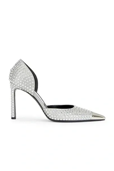 Area X Sergio Rossi 95 Pump In Silver & Crystal