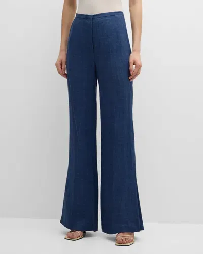 Argent Prince Side-slit Linen Denim Trousers