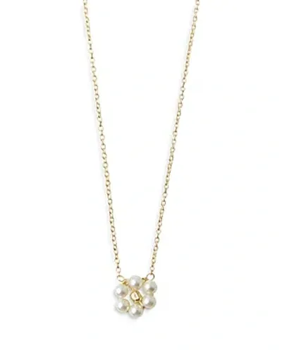 Argento Vivo Mother Of Pearl Flower Pendant Necklace, 16-18 In White/gold