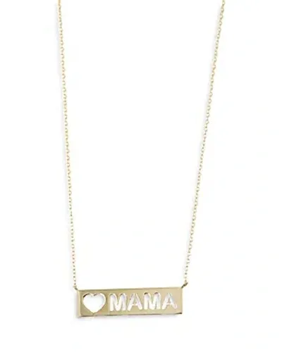 Argento Vivo Mother Of Pearl Mama Pendant Necklace, 16-18 In White/gold