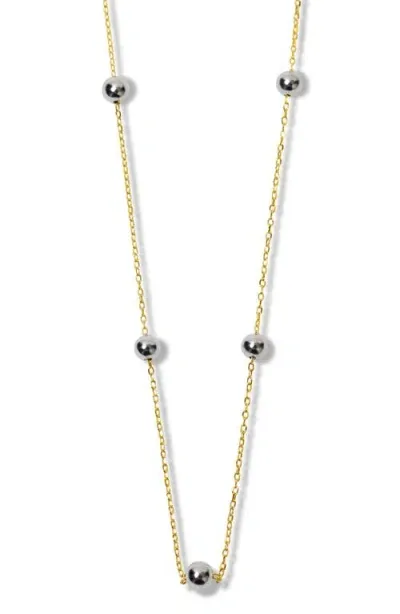 Argento Vivo Sterling Silver Ball Station Necklace In Gold