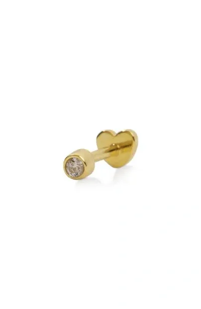 Argento Vivo Sterling Silver Birthstone Stud Earrings In Gold