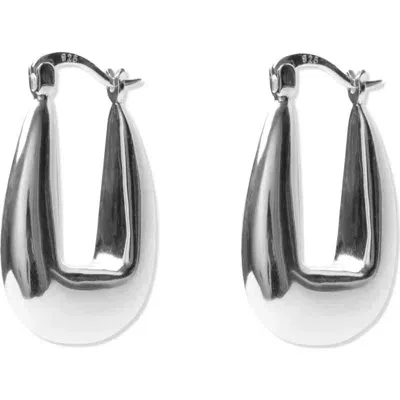 Argento Vivo Sterling Silver Chunky Hoop Earrings In Metallic