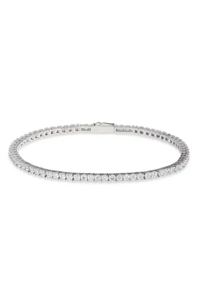 Argento Vivo Sterling Silver Cubic Zirconia Tennis Bracelet In Silver