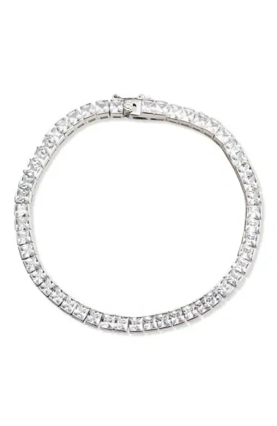 Argento Vivo Sterling Silver Cubic Zirconia Tennis Bracelet In White