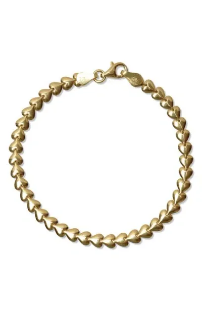 Argento Vivo Sterling Silver Heart Bracelet In Gold