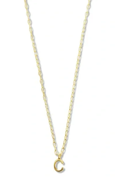 Argento Vivo Sterling Silver Initial Pendant Sterling Silver Paper Clip Chain Necklace In Gold - C