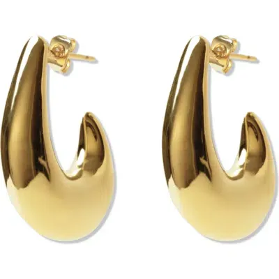 Argento Vivo Sterling Silver J-hoop Earrings In Gold