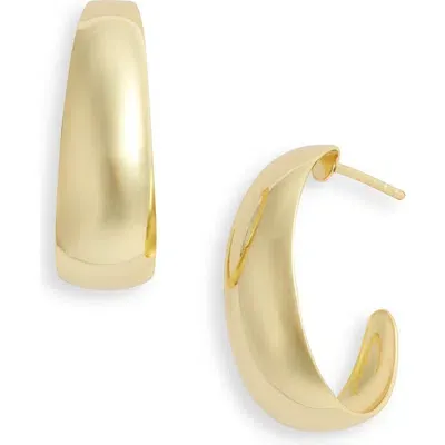 Argento Vivo Sterling Silver J-hoop Earrings In Gold