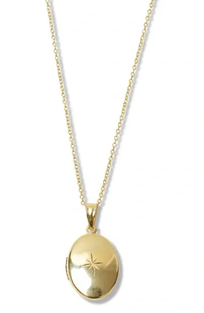 Argento Vivo Sterling Silver Oval Locket Necklace In Gold