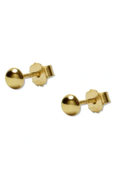 Argento Vivo Sterling Silver Stud Earrings In Gold