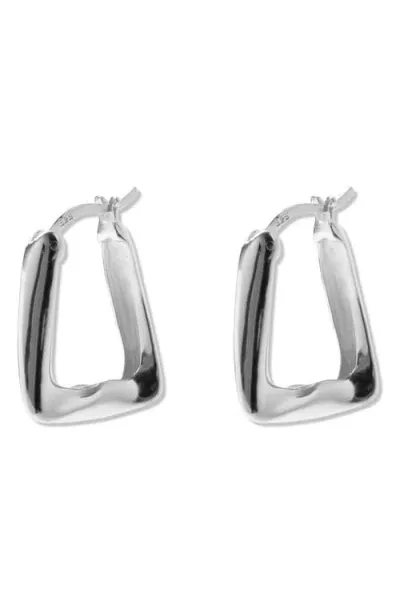 Argento Vivo Sterling Silver Triangular Hoop Earrings In Metallic