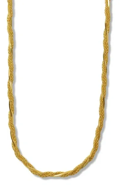 Argento Vivo Sterling Silver Twisted Rope Chain Necklace In Gold