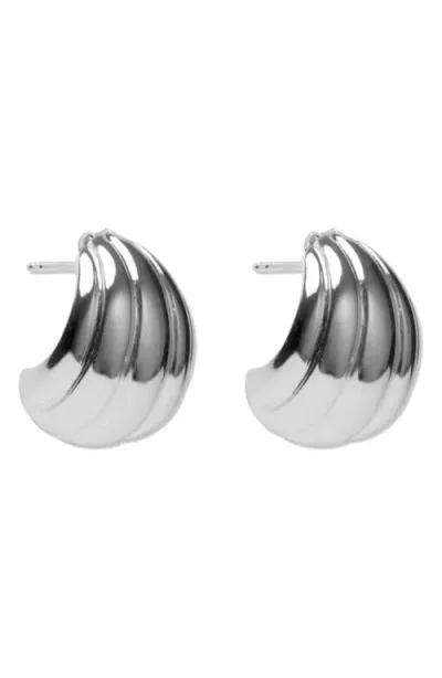 Argento Vivo Sterling Silver Wedge Hoop Earrings