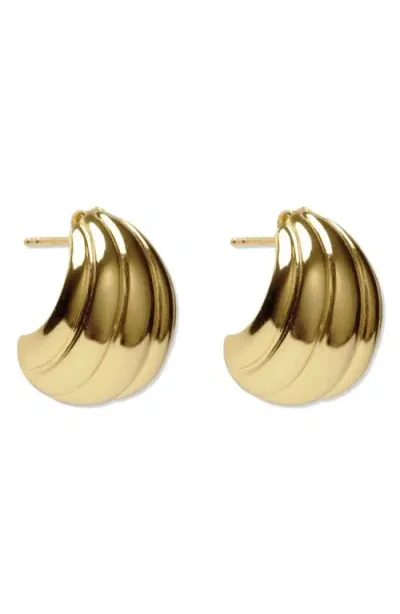 Argento Vivo Sterling Silver Wedge Hoop Earrings In Gold