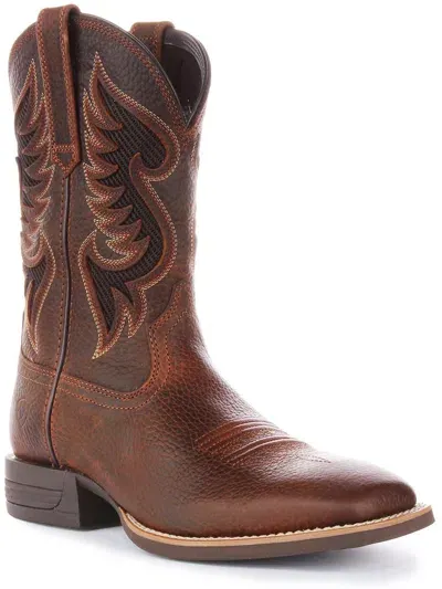 Pre-owned Ariat Cowpuncher Geölt Venttek Western Cowboy Stiefel Brown Herren Uk 6 - 12 In Braun