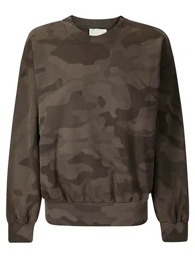 Aries Aged Camo Sweat In Brown