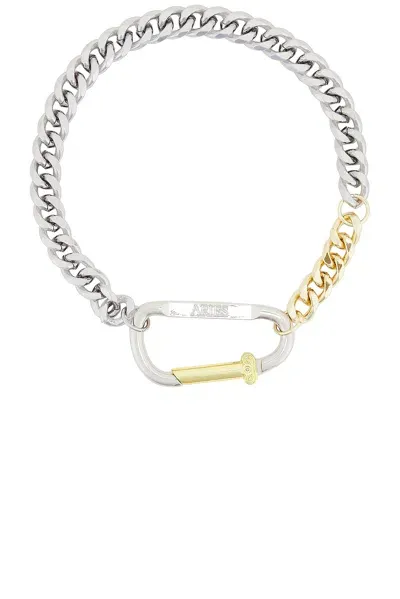 Aries Column Carabiner Silver Necklace