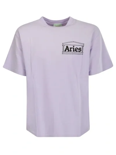 Aries Sunbleached Temple Ss Tee In Purple