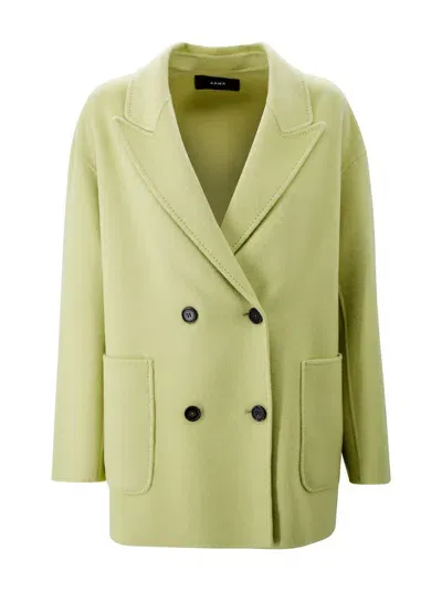 Arma Double-breasted Coat In Green