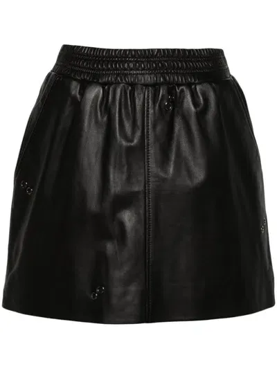 Arma Mare Leather Skirt In Black