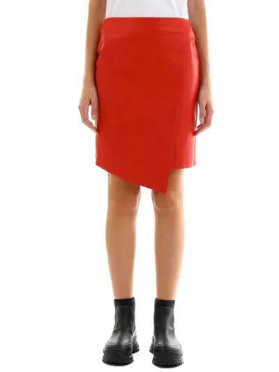 Arma Leather Miniskirt Red - Atterley