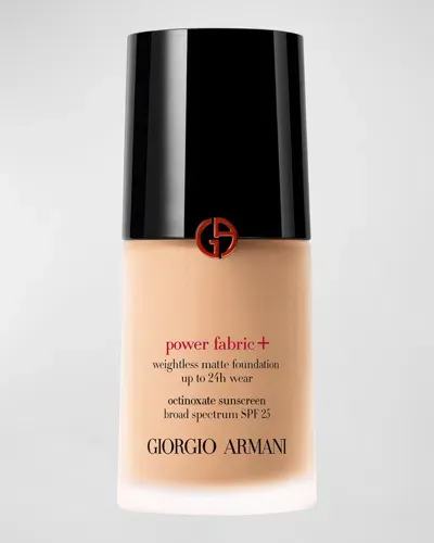 Armani Collezioni Power Fabric+ Matte Foundation With Broad-spectrum Spf 25 In . (light With Peach Undertones)