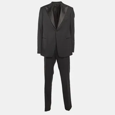 Pre-owned Armani Collezioni Black Wool Tailored Suit 4xl