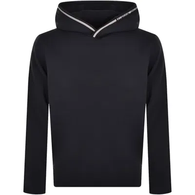 Armani Collezioni Emporio Armani Logo Hoodie Navy