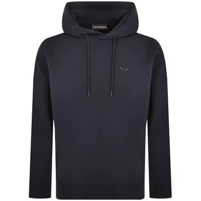 Armani Collezioni Emporio Armani Logo Hoodie Navy