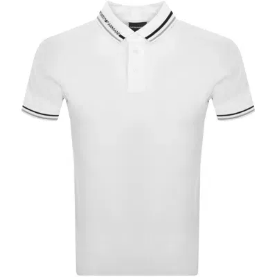 Armani Collezioni Emporio Armani Logo Polo T Shirt White