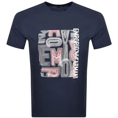 Armani Collezioni Emporio Armani Logo T Shirt Navy