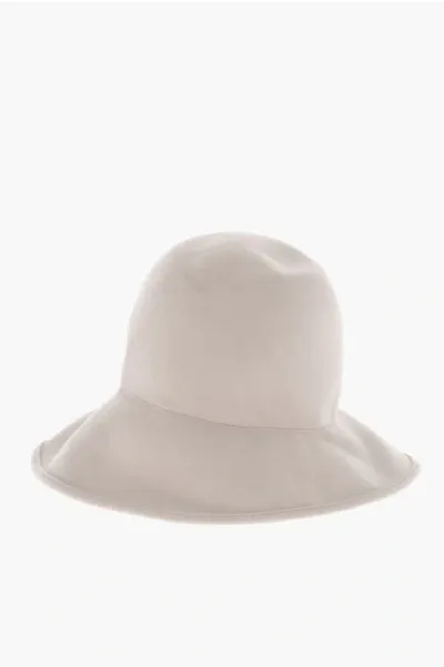 Armani Collezioni Emporio Icon Wool Bucket Hat In White