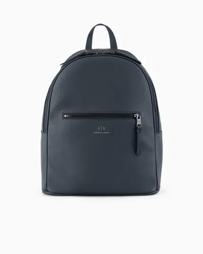 Armani Exchange Backpack With Logo In Navy Blue