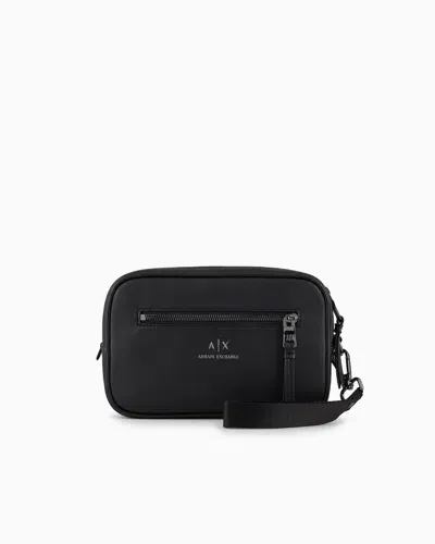 Armani Exchange Beauty Case With External Drawstring In Black