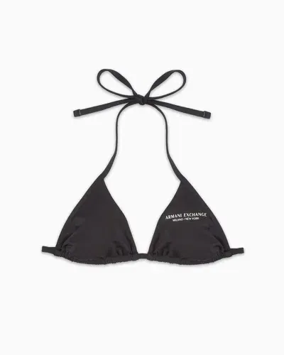 Armani Exchange Bikini Top In Black