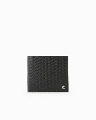 Armani Exchange Book Wallet With Band And Contrast And Logo In Black