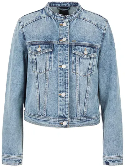 Armani Exchange Button-up Denim Jacket In Blue