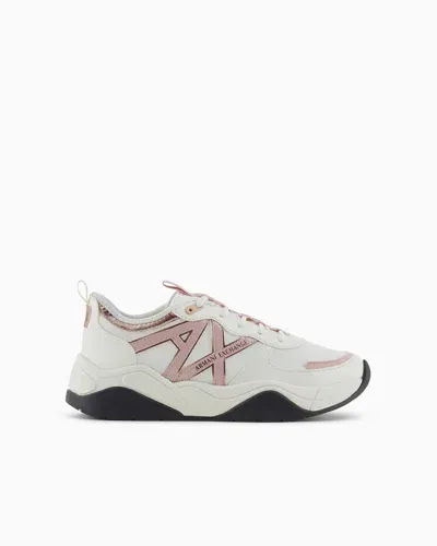 Armani Exchange Chunky Sneakers With Logo In Pink