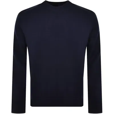 Armani Exchange Crew Neck Knit Jumper Navy