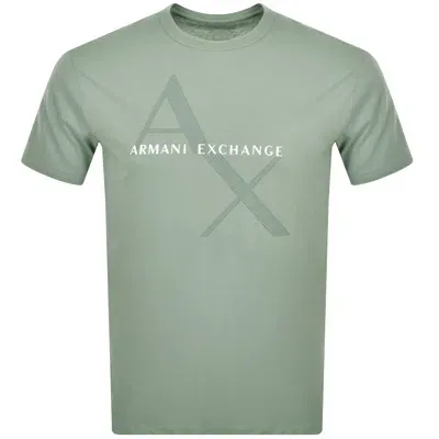 Armani Exchange Crew Neck Logo T Shirt Green