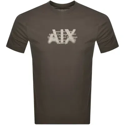 Armani Exchange Crew Neck Logo T Shirt Green