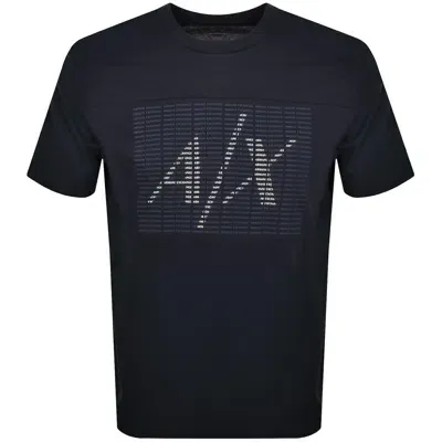 Armani Exchange Crew Neck Logo T Shirt Navy