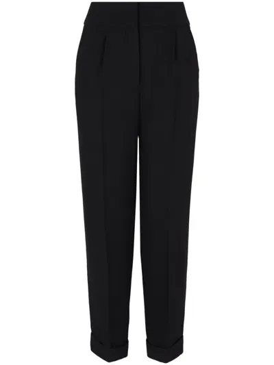 Armani Exchange Darted Trousers In Black