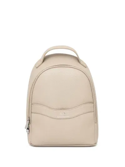 Armani Exchange Faux-leather Backpack In Neutrals