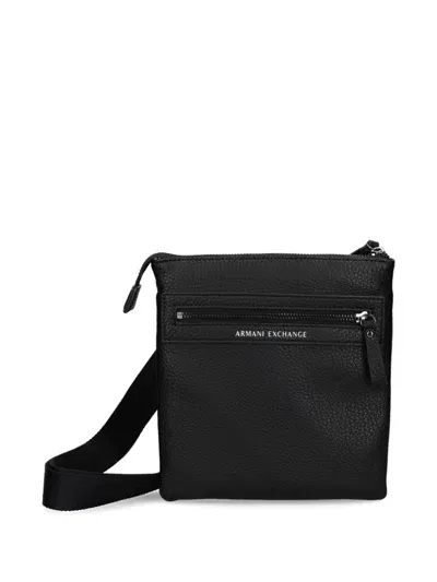 Armani Exchange Faux-leather Messenger Bag In Black