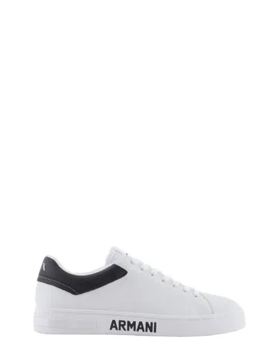 Armani Exchange Logo-print Low-top Sneakers In Op.white+black