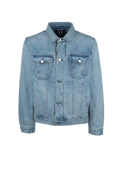 Armani Exchange Button-up Denim Jacket In Blue