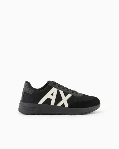 Armani Exchange Logo-patch Panelled-design Sneakers In Black